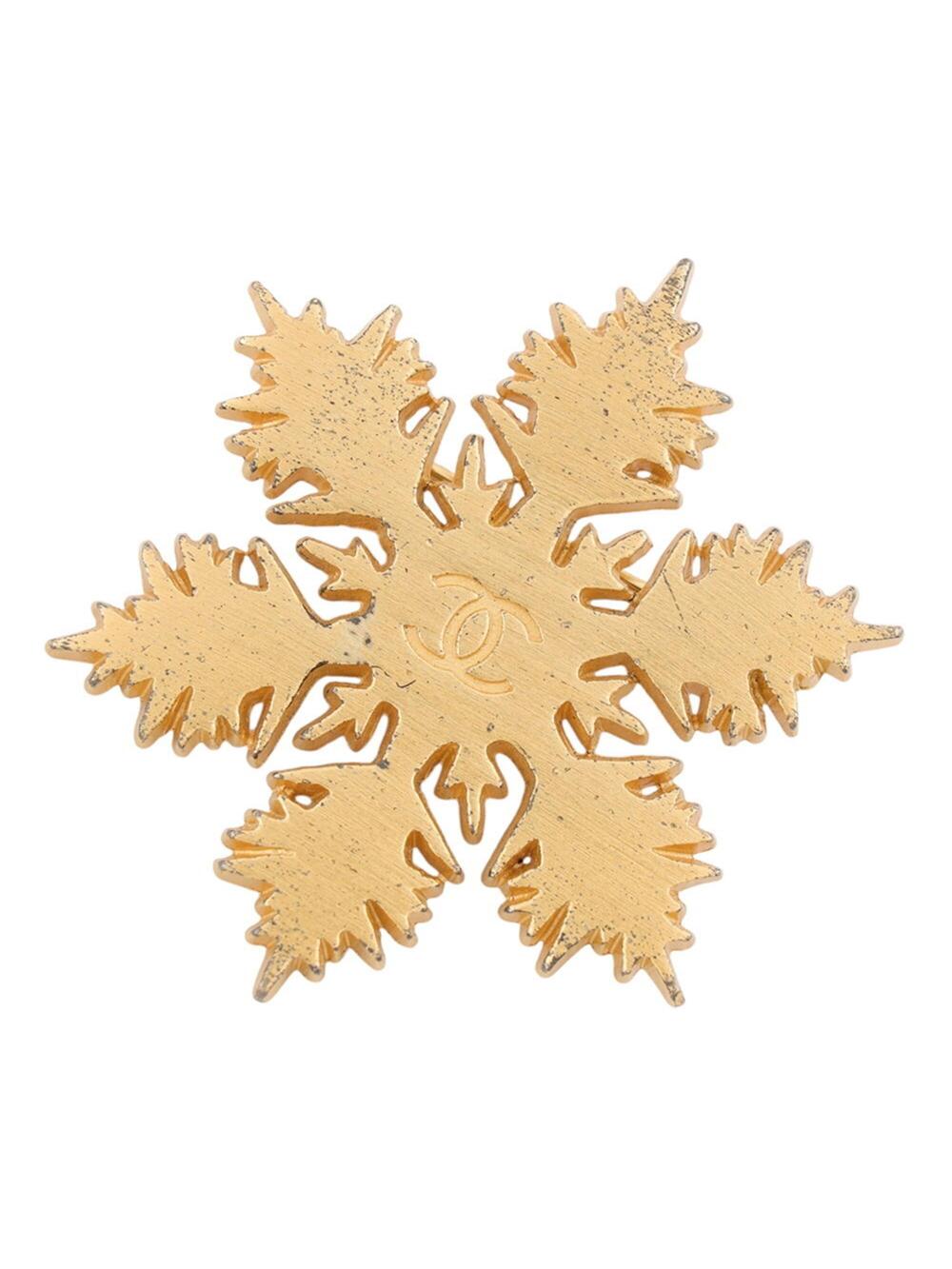 Chanel Cc Logo Brooch Gold-Tone Metal #383475C49B
